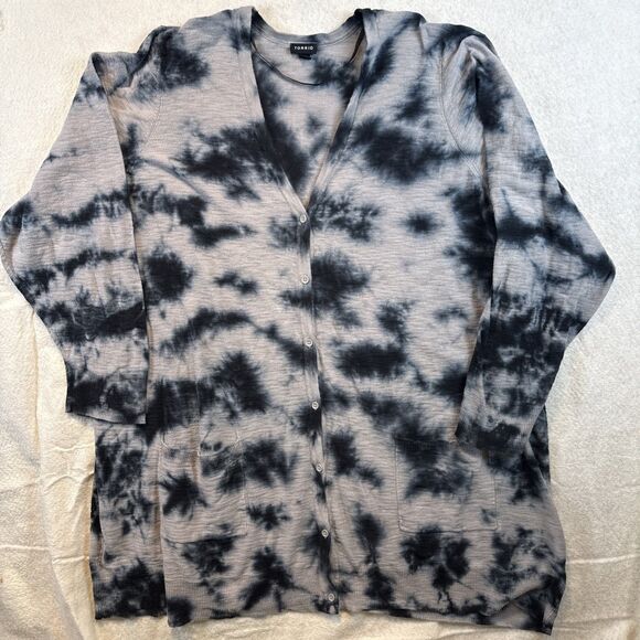 Torrid Sweaters - Torrid 5 5X Tie Dye Long Duster Sweater Cardigan Knit Plus Size Pockets 30